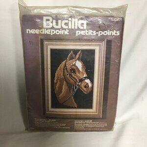 Bucilla Needlepoint C4171 Thoroughbred Race Horse Horse Head Profile Equestrian